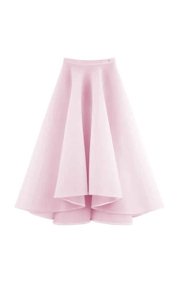 Scuba Ruffled Midi Skirt Exclusive