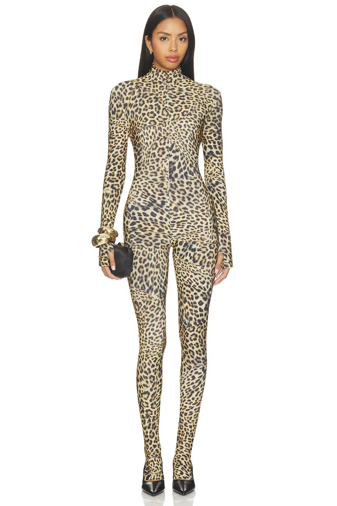 Long Sleeve Slim Fit Turtle Catsuit With Footie