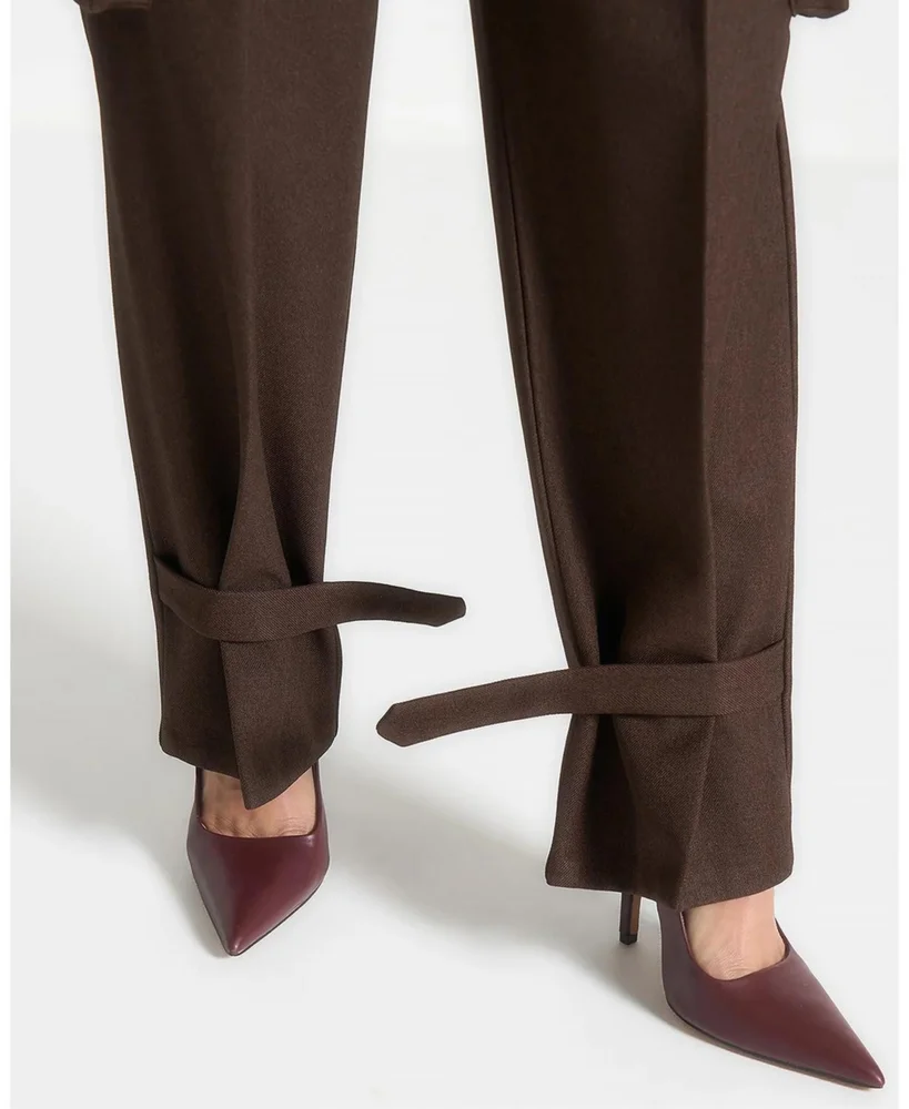 Danielle Tailored Pleated Cargo Trousers