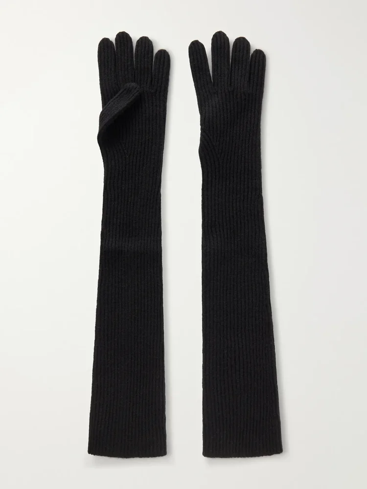 Jessie ribbed cashmere gloves