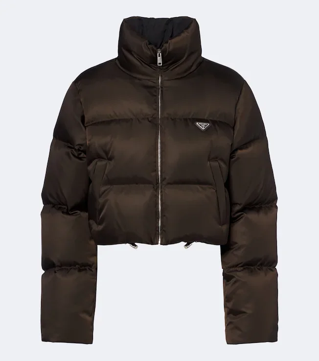 Cropped Re-Nylon down jacket