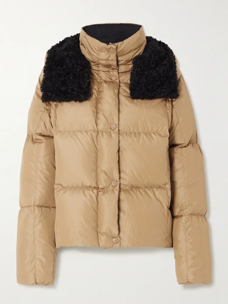 Castelnou appliquéd hooded fleece-trimmed shell down jacket