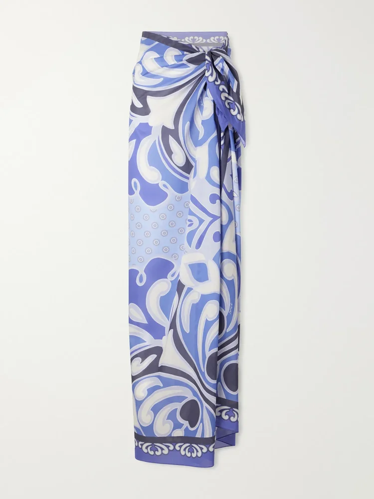 Printed cotton-voille pareo