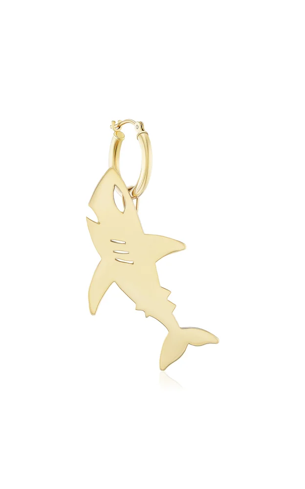 Shark 10K Yellow Gold Single Earring