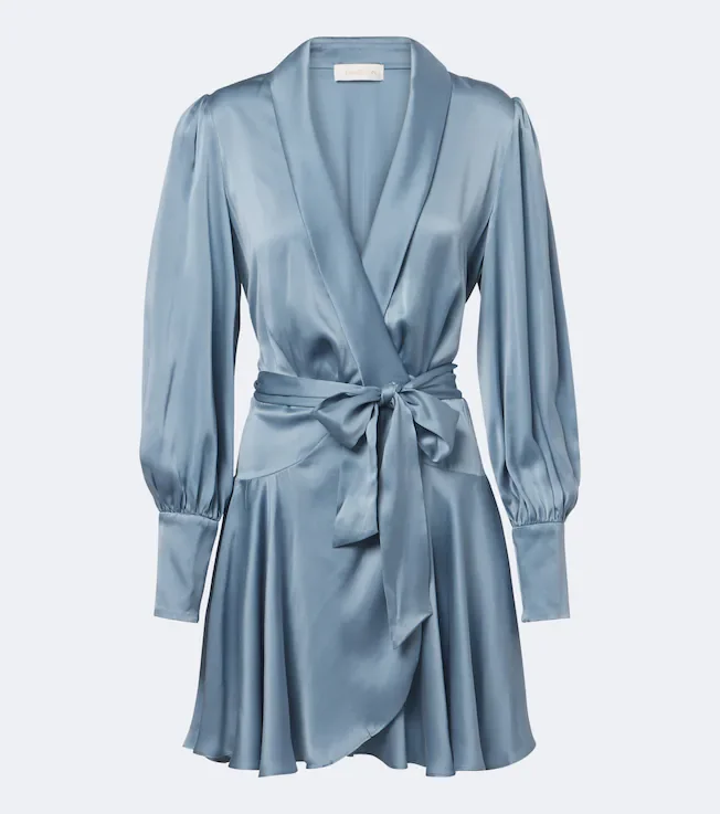 Silk satin wrap dress