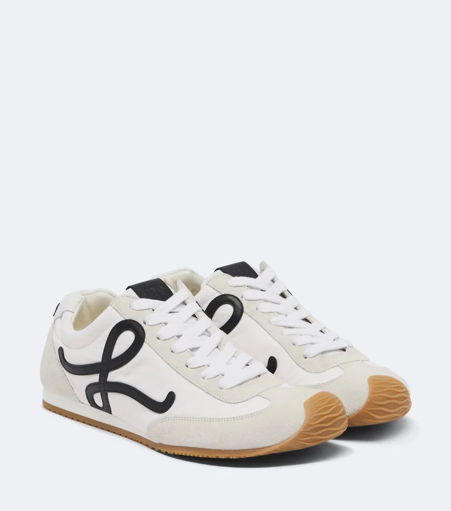 Ballet Runner 2.0 Suede-Trimmed Sneakers (White)