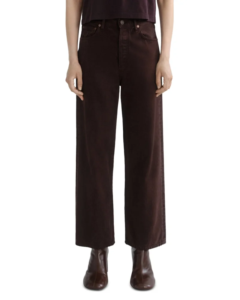 Ren High Rise Ankle Wide Leg Jeans in Sloe Berry