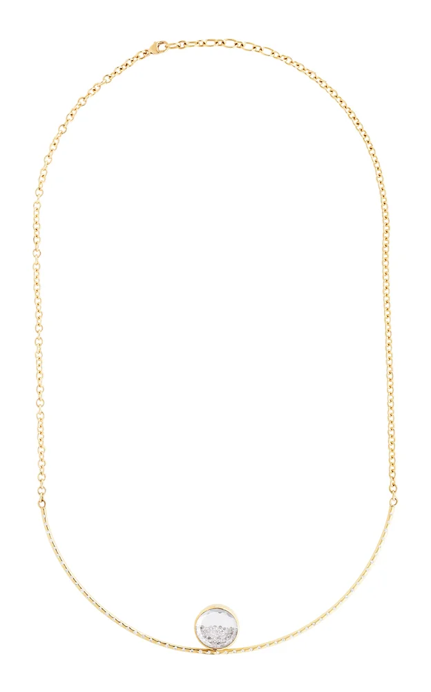 18k Yellow Gold Bambole 15 Pave Necklace