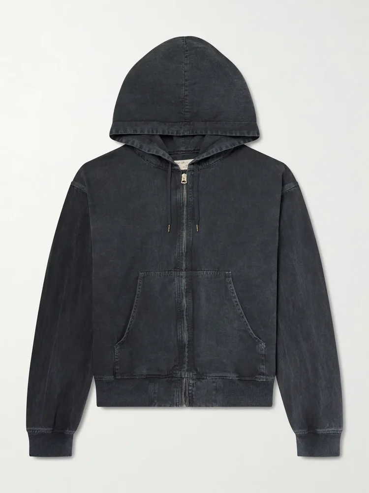Cotton-Twill Hooded Blouson Jacket
