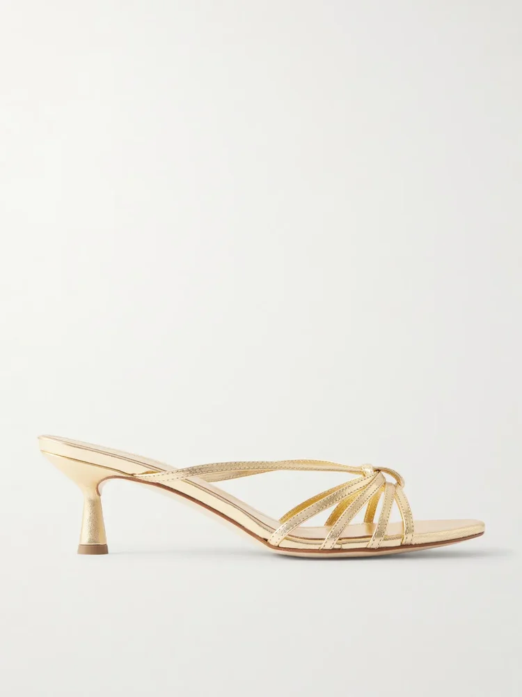 Abby metallic leather mules