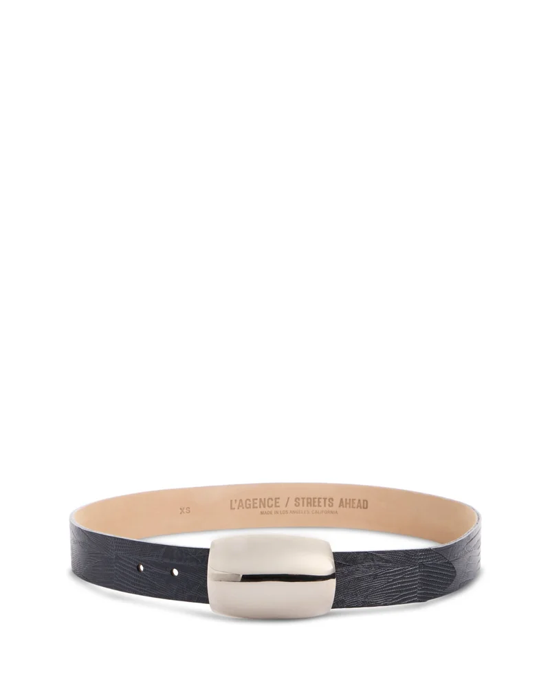 Milou Domed Embossed Leather Belt