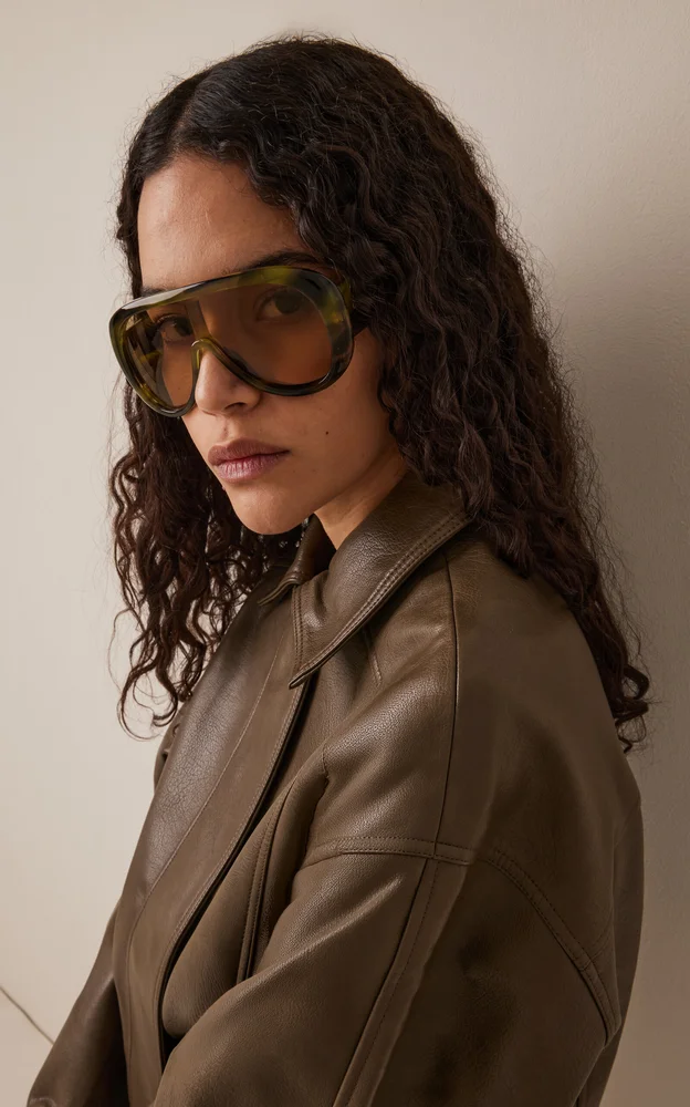 Aviator-Frame Acetate Sunglasses