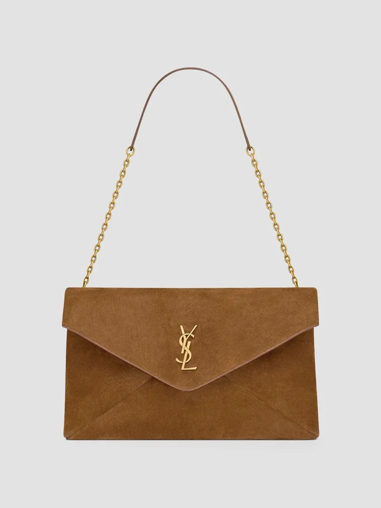 Cassandre Shoulder Bag on Chain in Suede
