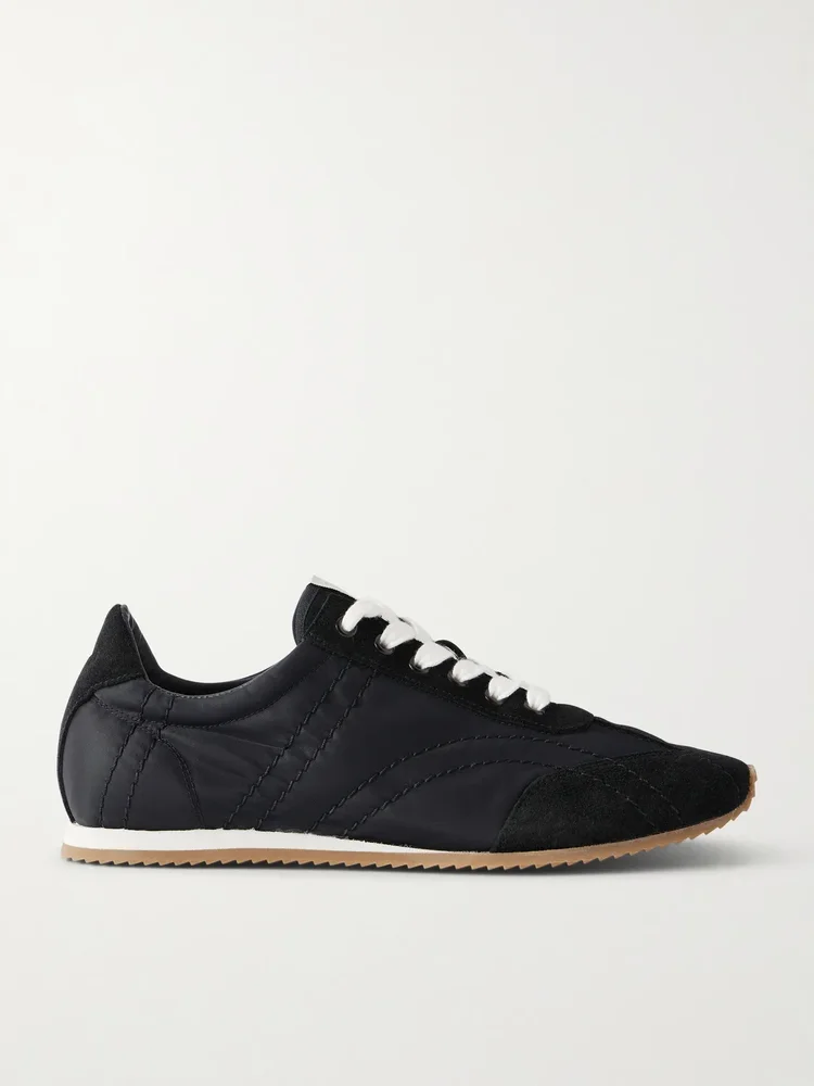 Flex suede-trimmed shell sneakers