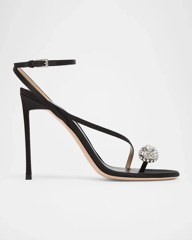85mm Cassia Satin Ankle-Strap Sandals