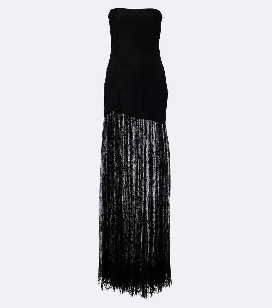 Jeanette lace strapless gown