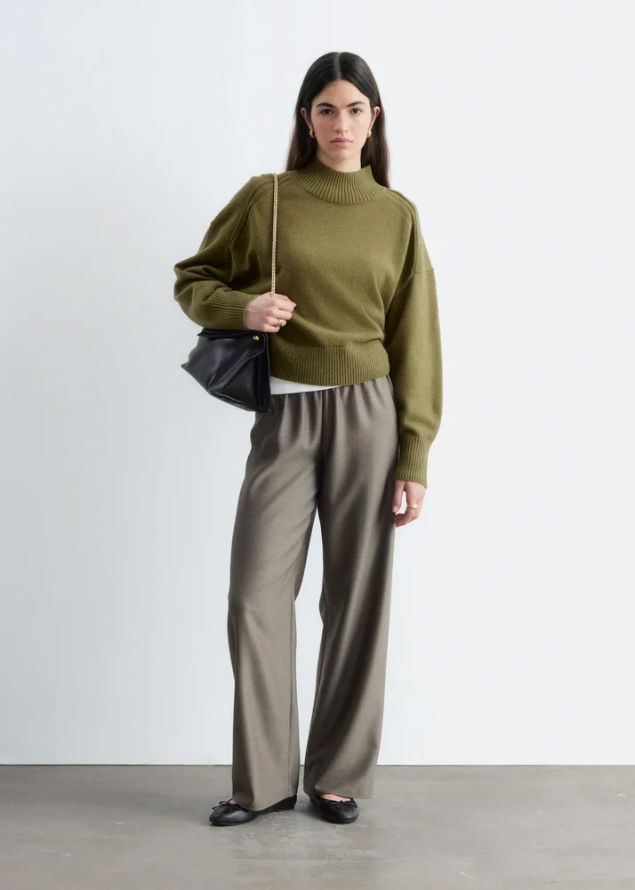 Pull-On Wool Trousers