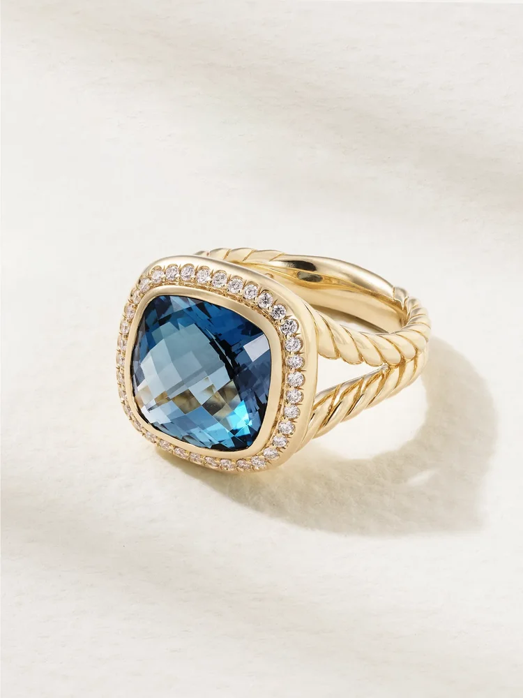 Albion® 18-karat gold, topaz and diamond ring