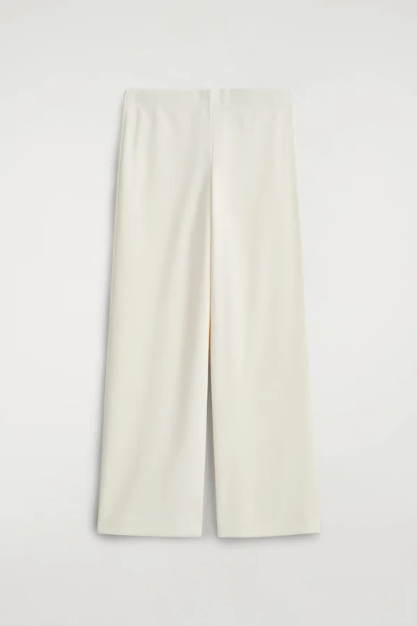 CORDUROY WIDE-LEG PANTS - WHITE