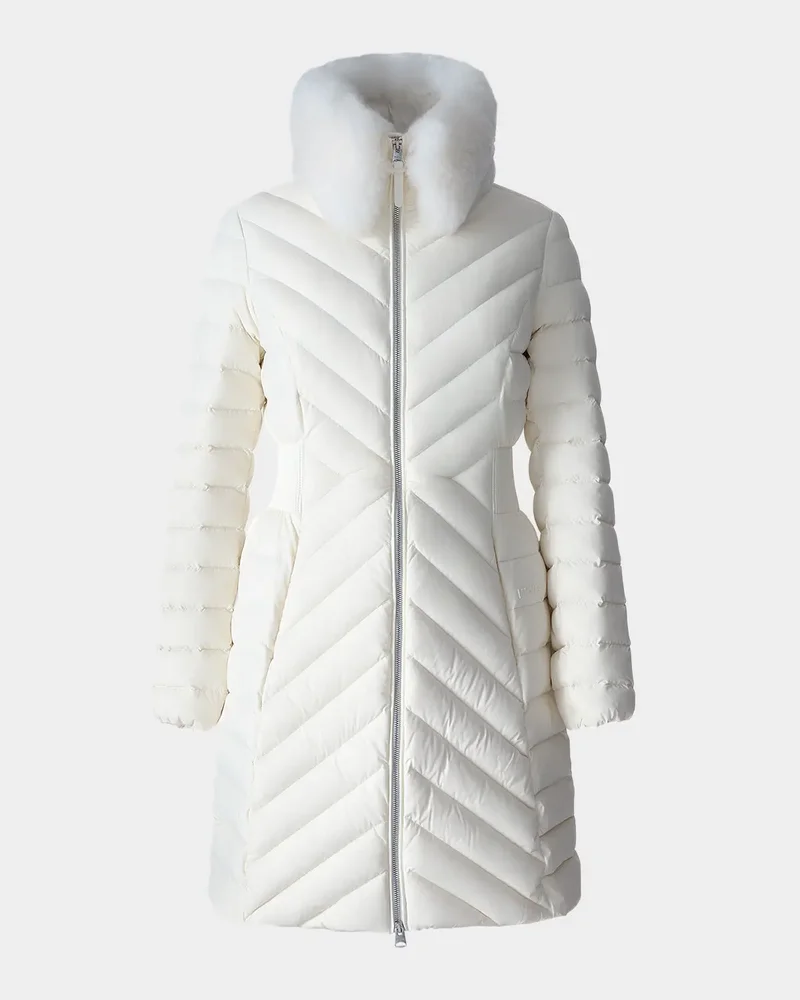 Lyris Quilted Down Coat with Detachable Shearling Trim