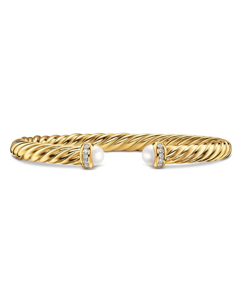 Cablespira Flex Bracelet in 18K Gold with Pearl and Diamonds