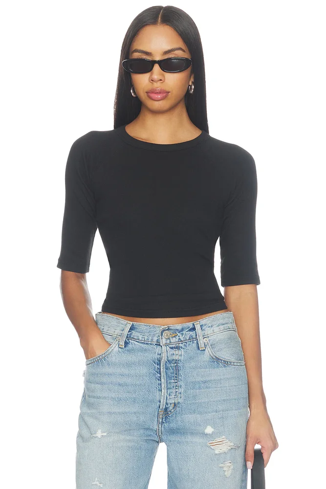 Amelia Short Sleeve Luxe Rib Tee