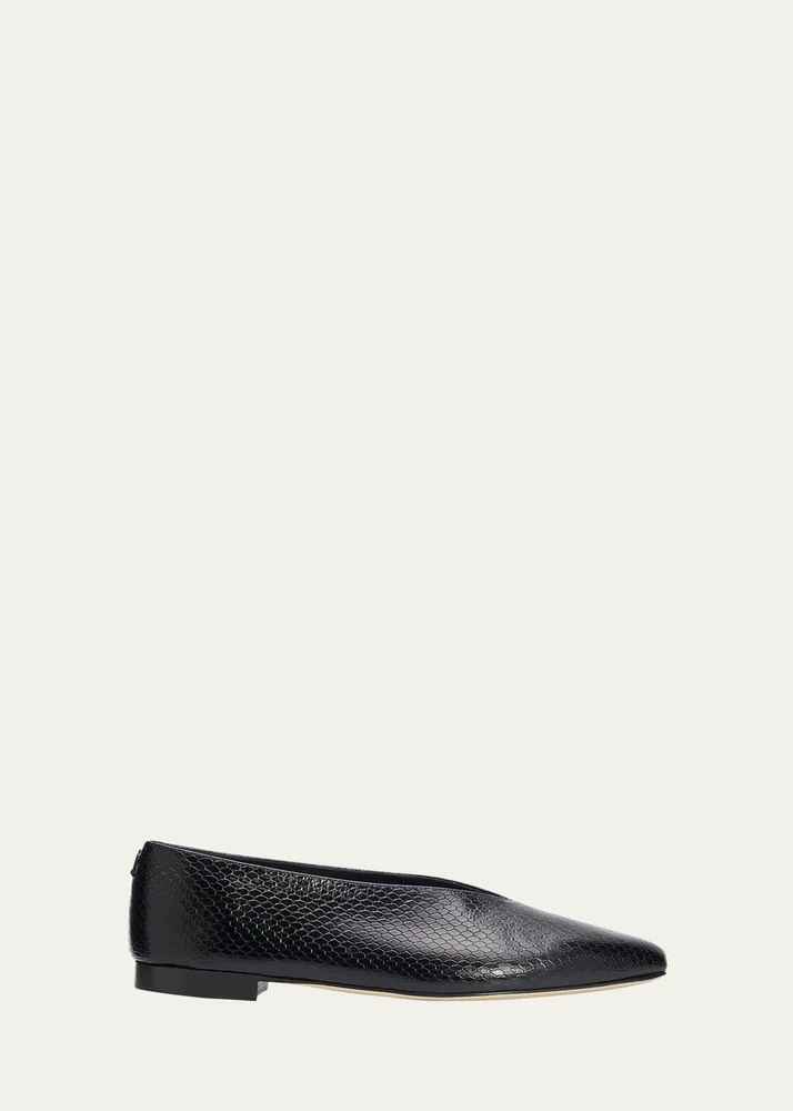 Jimmy Choo Margot Embossed Leather Ballerina Flats