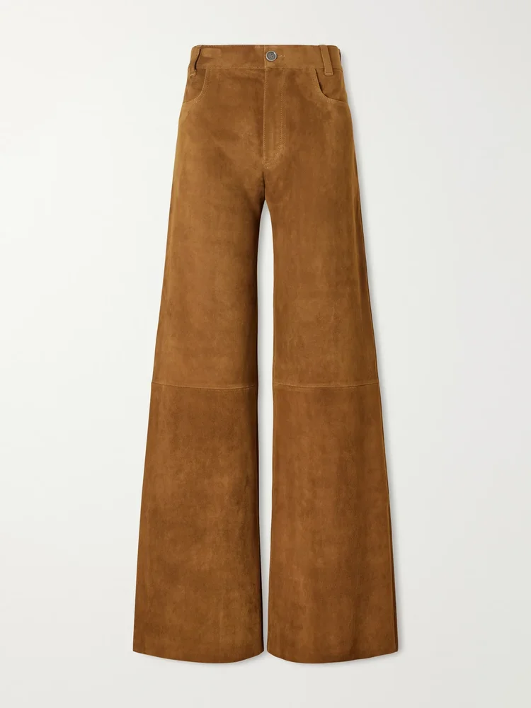 Lilou cropped suede wide-leg pants