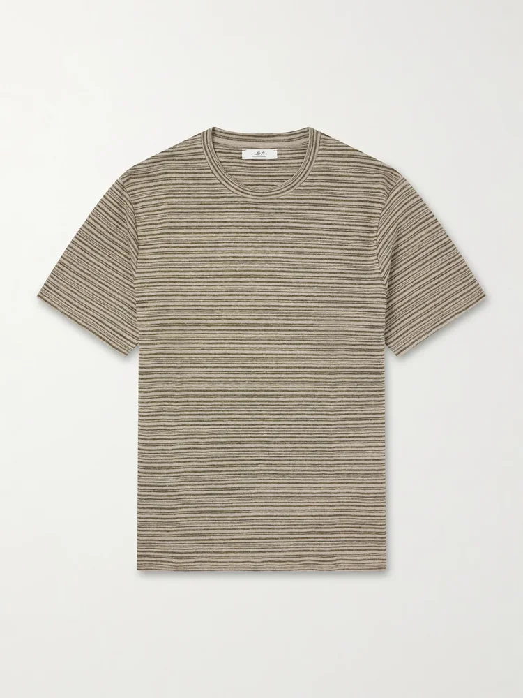 Knitted Striped Linen T-Shirt