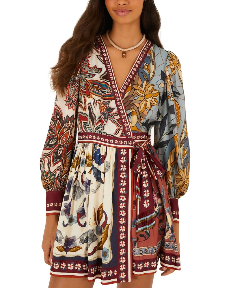 Stained Glass Wrap Mini Dress