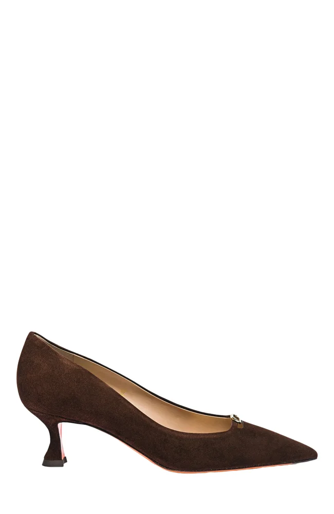 Suede Mid-Heel Pump