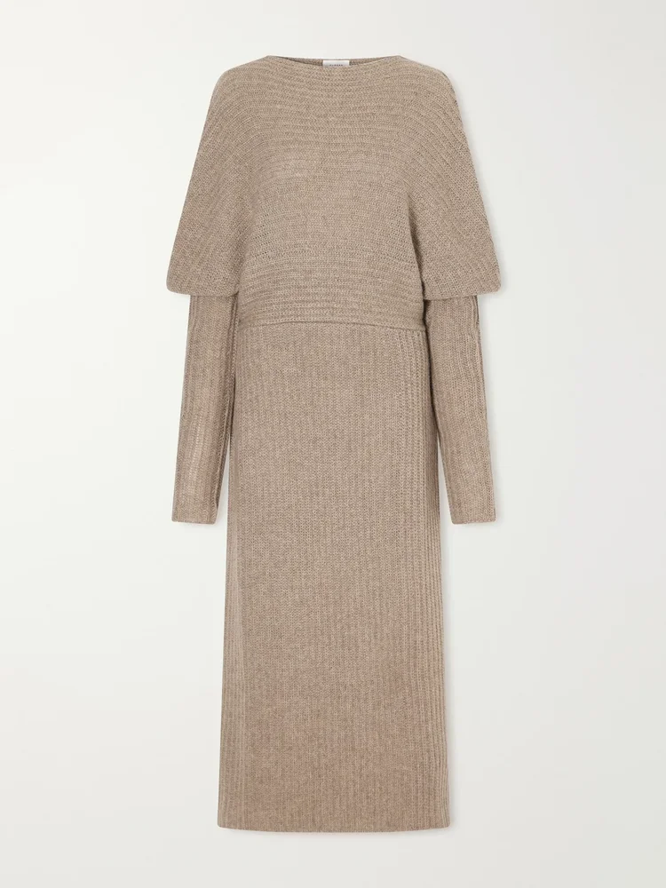Lomma ribbed yak, cashmere and wool-blend maxi dress