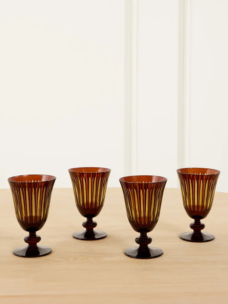 Prism set of four glass wine glasses