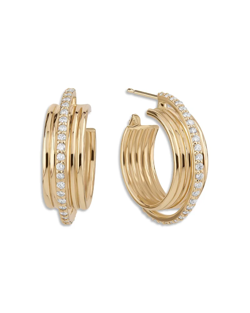 14K Gold Kinetic Diamond Huggies, 0.57 tcw
