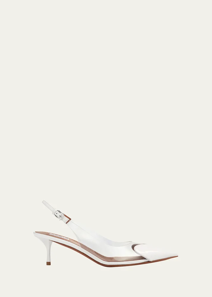 Coeur Plexi Heart-Toe Slingback Pumps