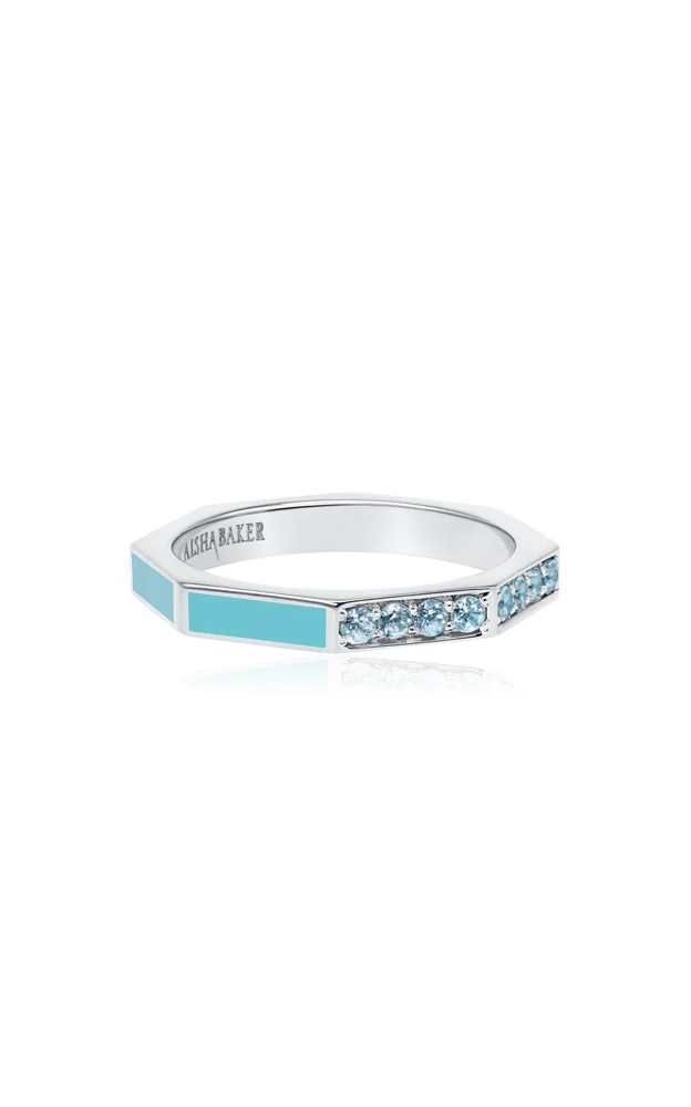 Follow Your Bliss 18K White Gold Topaz Ring