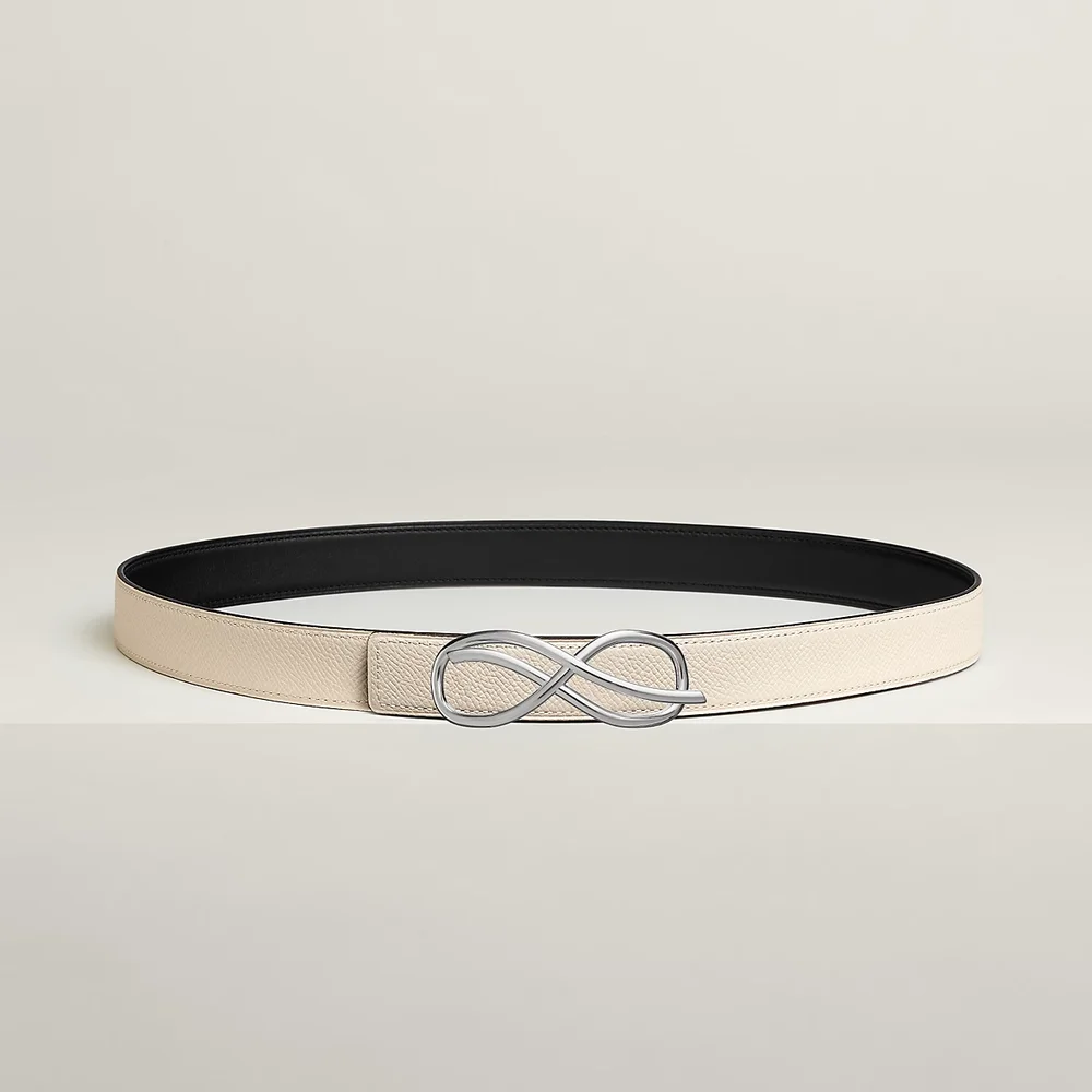 Delacee belt buckle & Reversible leather strap 24 mm, Black