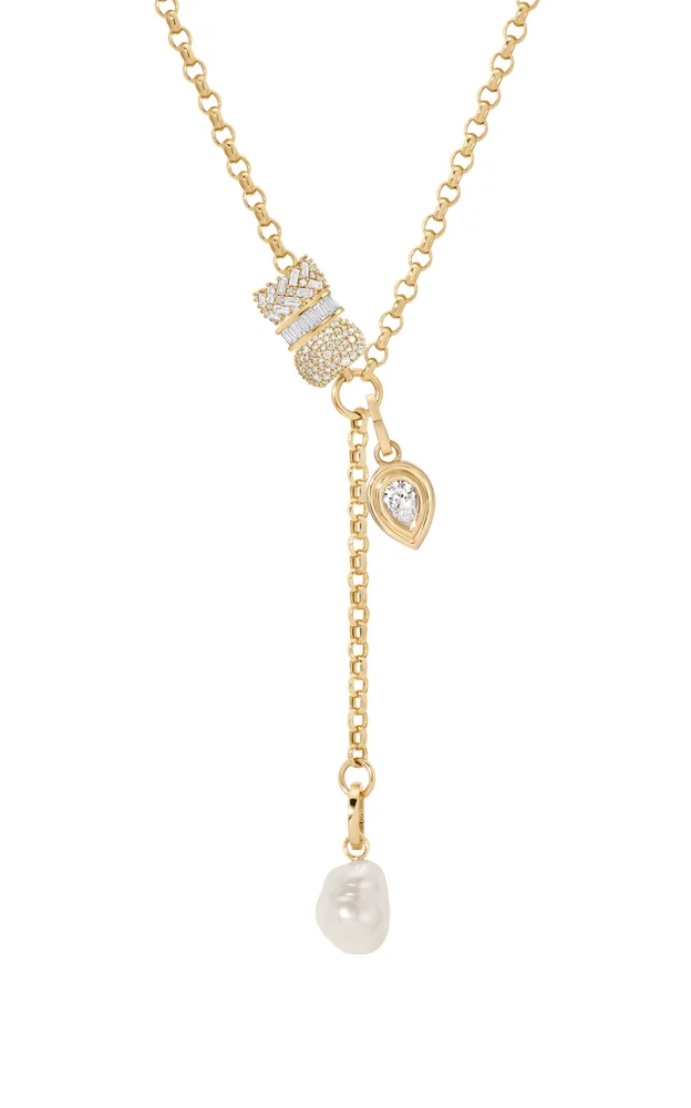 Luxe 14K Yellow Gold Lab-Grown Diamond Lariat Necklace