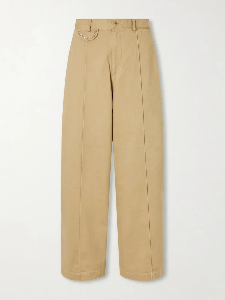 Boogie Day Straight-Leg Panelled Cotton-Twill Trousers