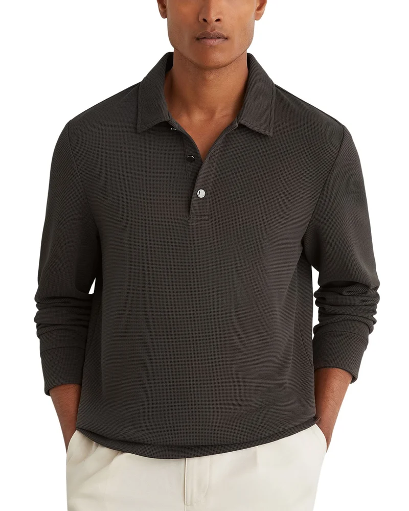 Alba Micro Waffle Knit Polo Shirt