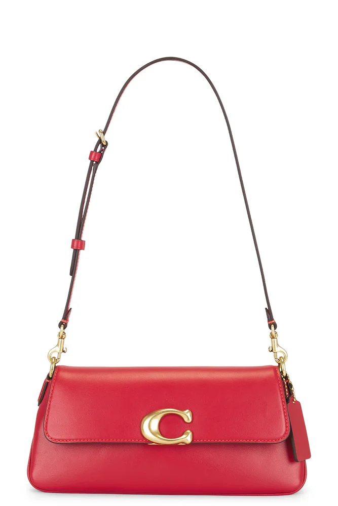 Refined Calf Leather Jet Shoulder Bag