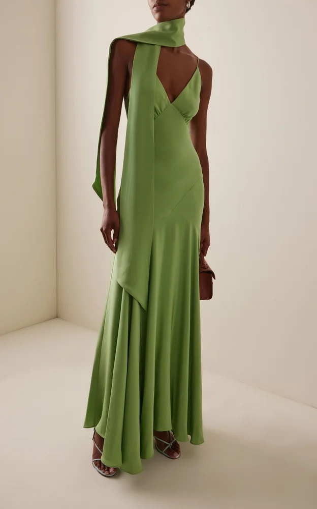 Exclusive Silk Crepe Bias Maxi Dress