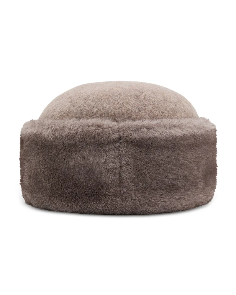Serena Faux Fur & Wool Roller Hat