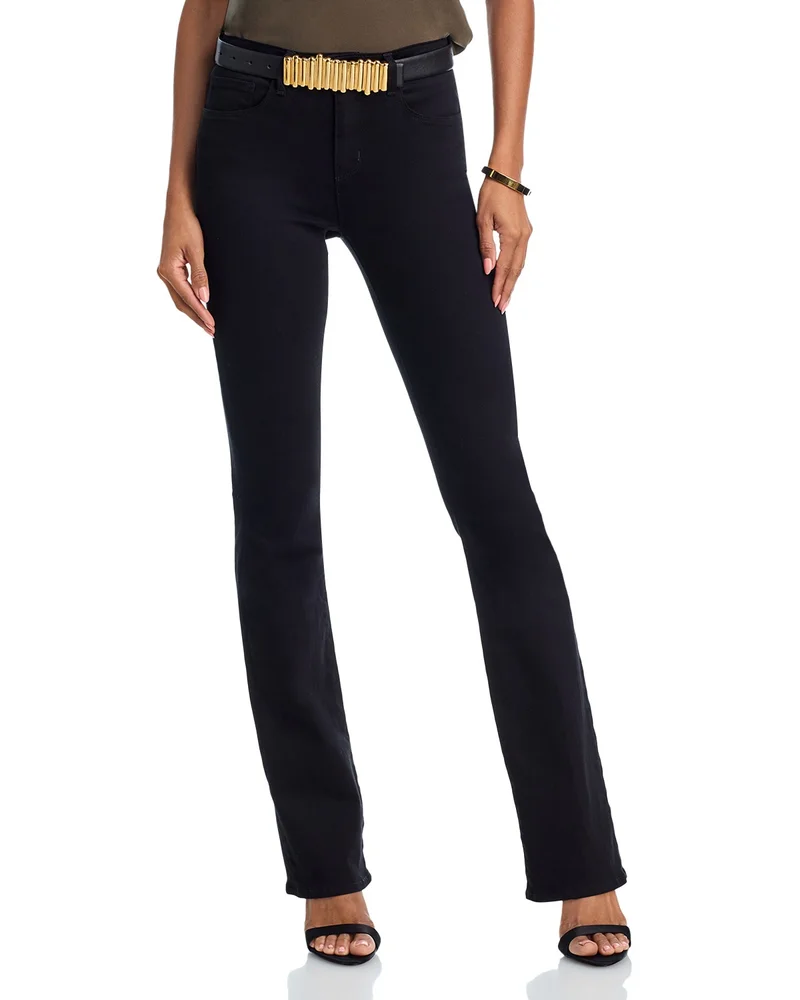Selma Stretch High Rise Bootcut Jeans in Noir