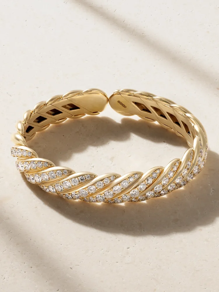 Cable 18-karat gold diamond bracelet