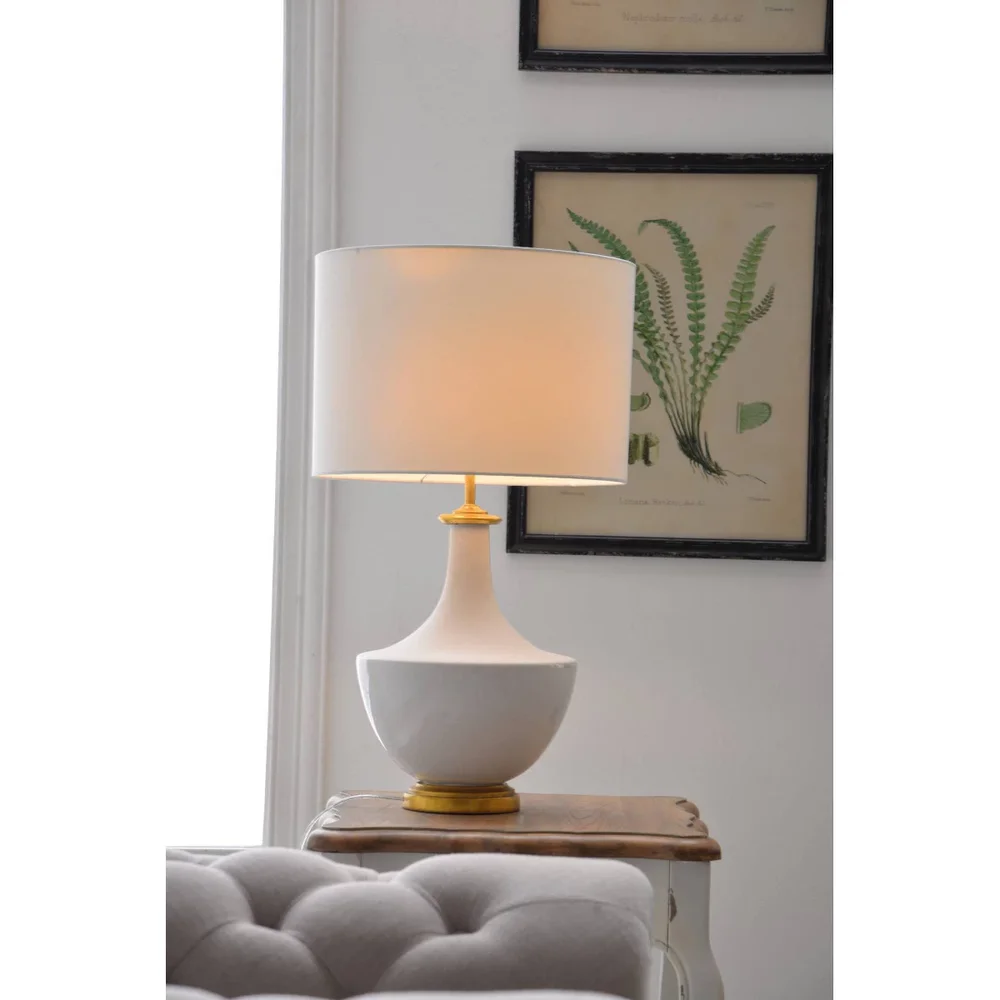 Ceramic Table Lamp with Linen Shade