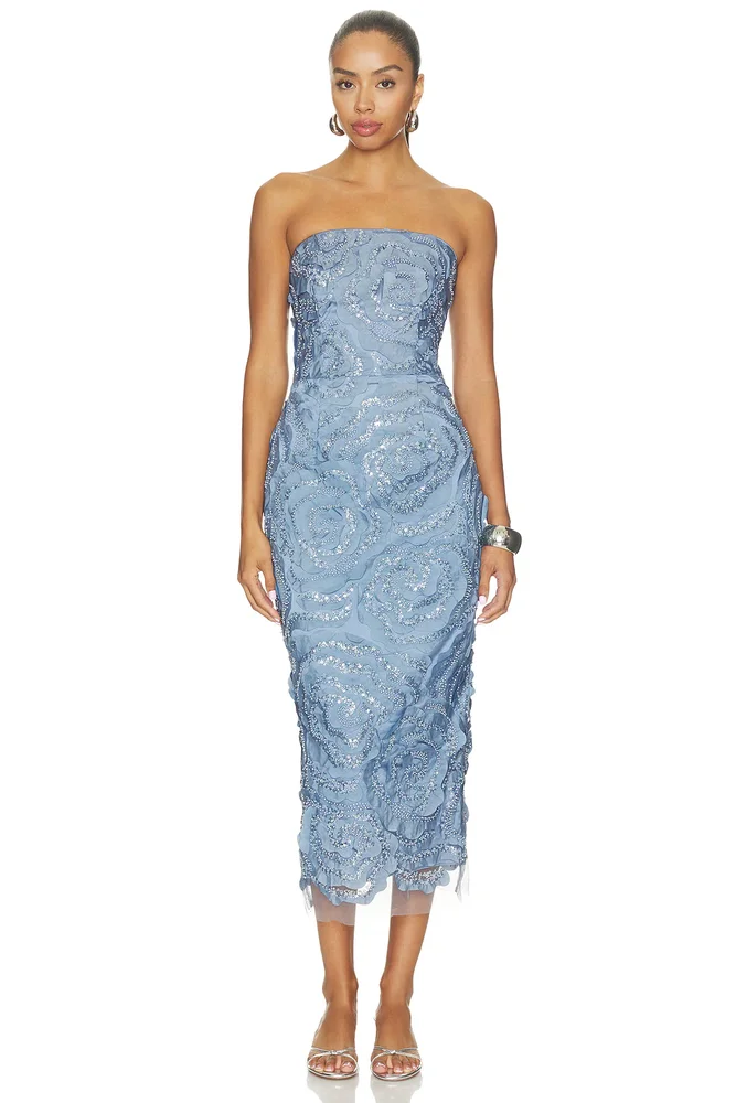 Elisa Strapless Midi Dress