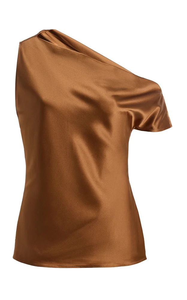 Exclusive The Side Note Silk-Blend Top