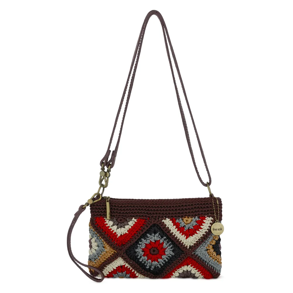 Vita Convertible Wristlet, Hand Crochet, Walnut Patch