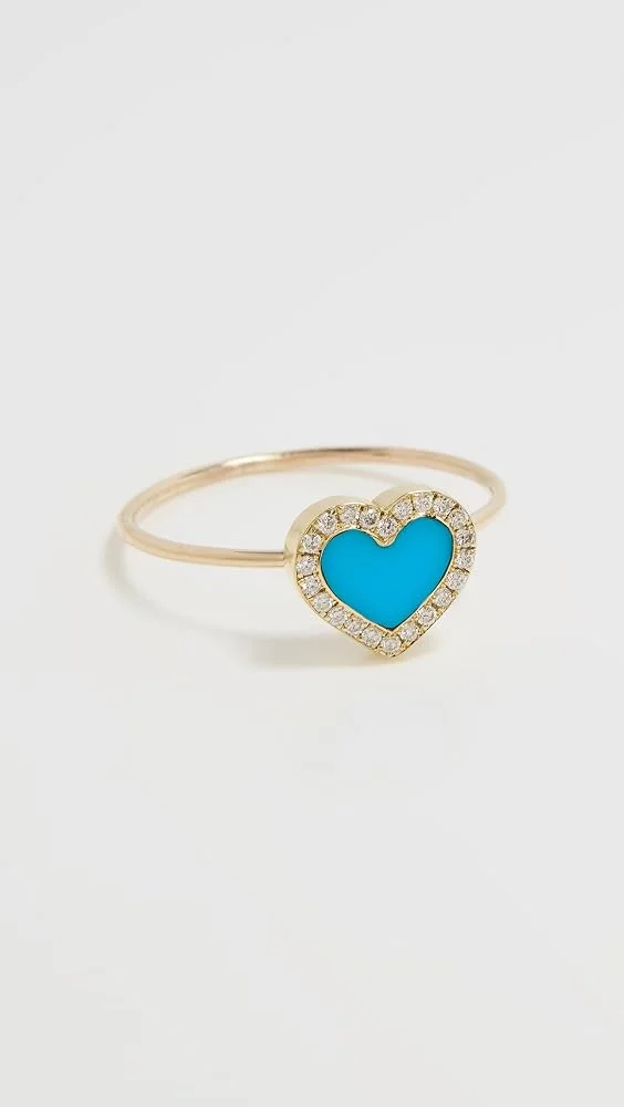 18k XS Inlay Heart Ring